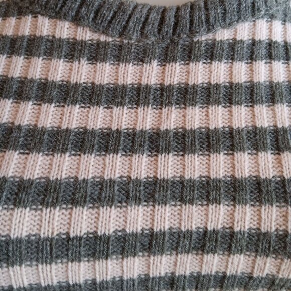 Vintage Women's Medium T-shirt 1960's Mod Striped Knit Short Sleeve Sweater - Picture 3 of 7